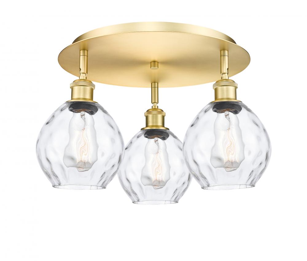 Waverly - 3 Light - 18 inch - Satin Gold - Flush Mount