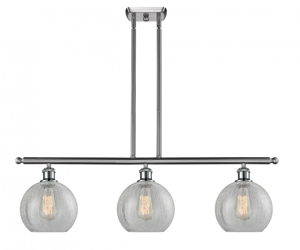 Athens - 3 Light - 36 inch - Brushed Satin Nickel - Cord hung - Island Light