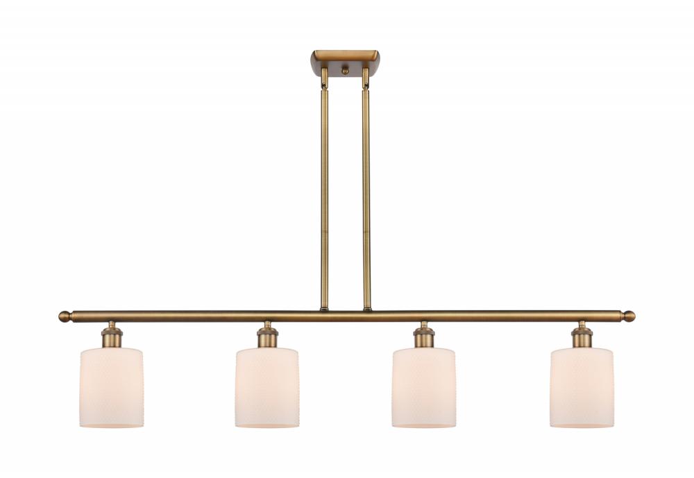 Cobbleskill - 4 Light - 48 inch - Brushed Brass - Cord hung - Island Light