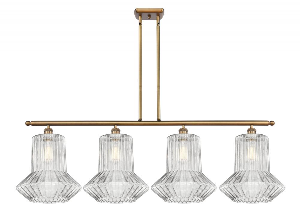 Springwater - 4 Light - 50 inch - Brushed Brass - Cord hung - Island Light