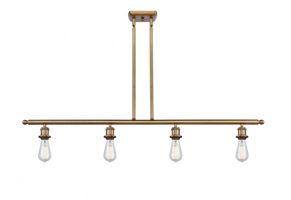 Bare Bulb - 4 Light - 48 inch - Brushed Brass - Cord hung - Island Light