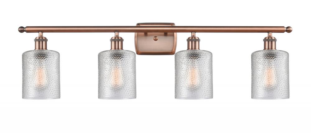 Cobbleskill - 4 Light - 35 inch - Antique Copper - Bath Vanity Light