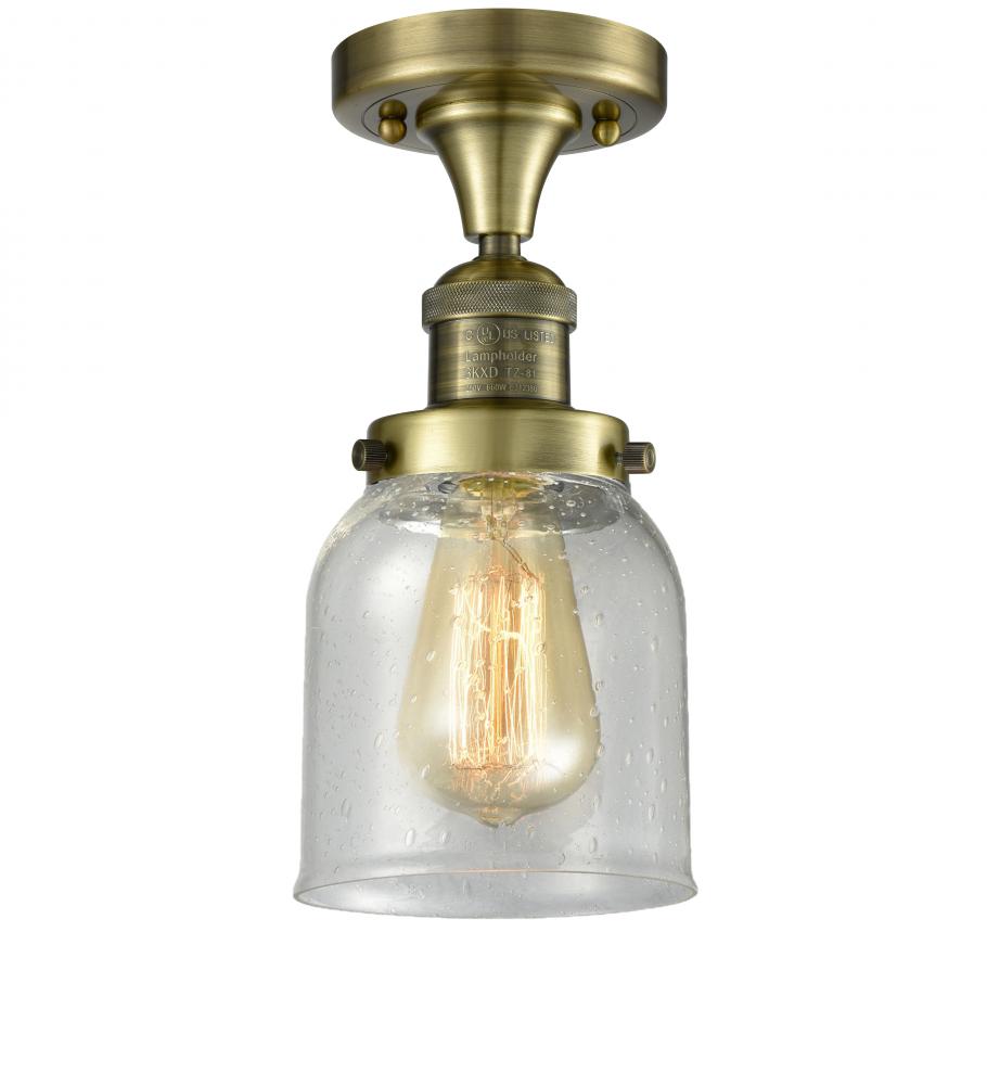 Bell - 1 Light - 5 inch - Antique Brass - Semi-Flush Mount