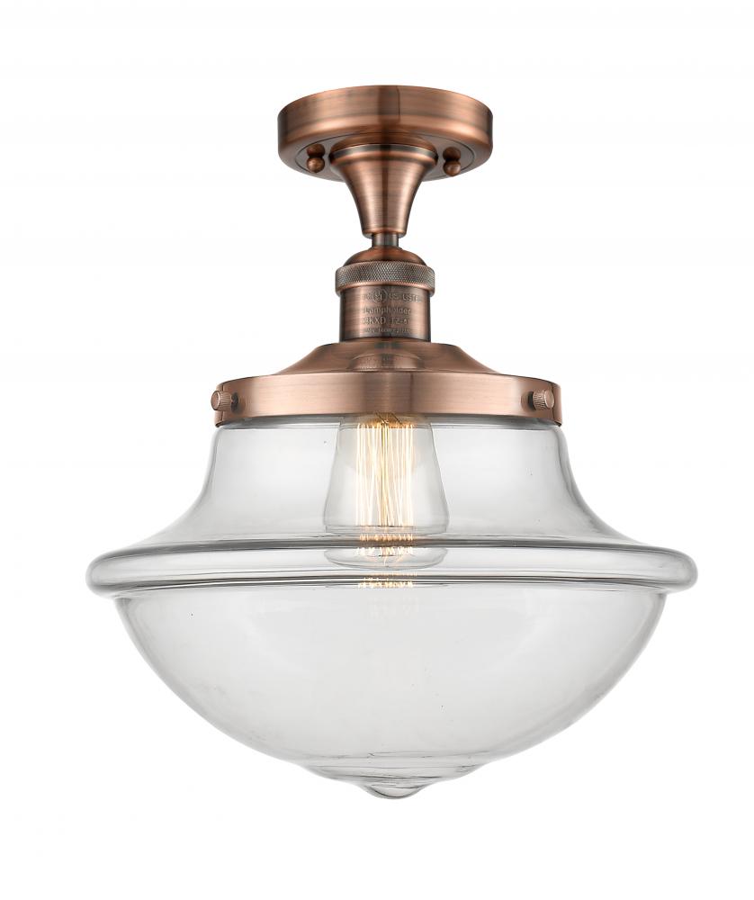 Oxford - 1 Light - 12 inch - Antique Copper - Semi-Flush Mount