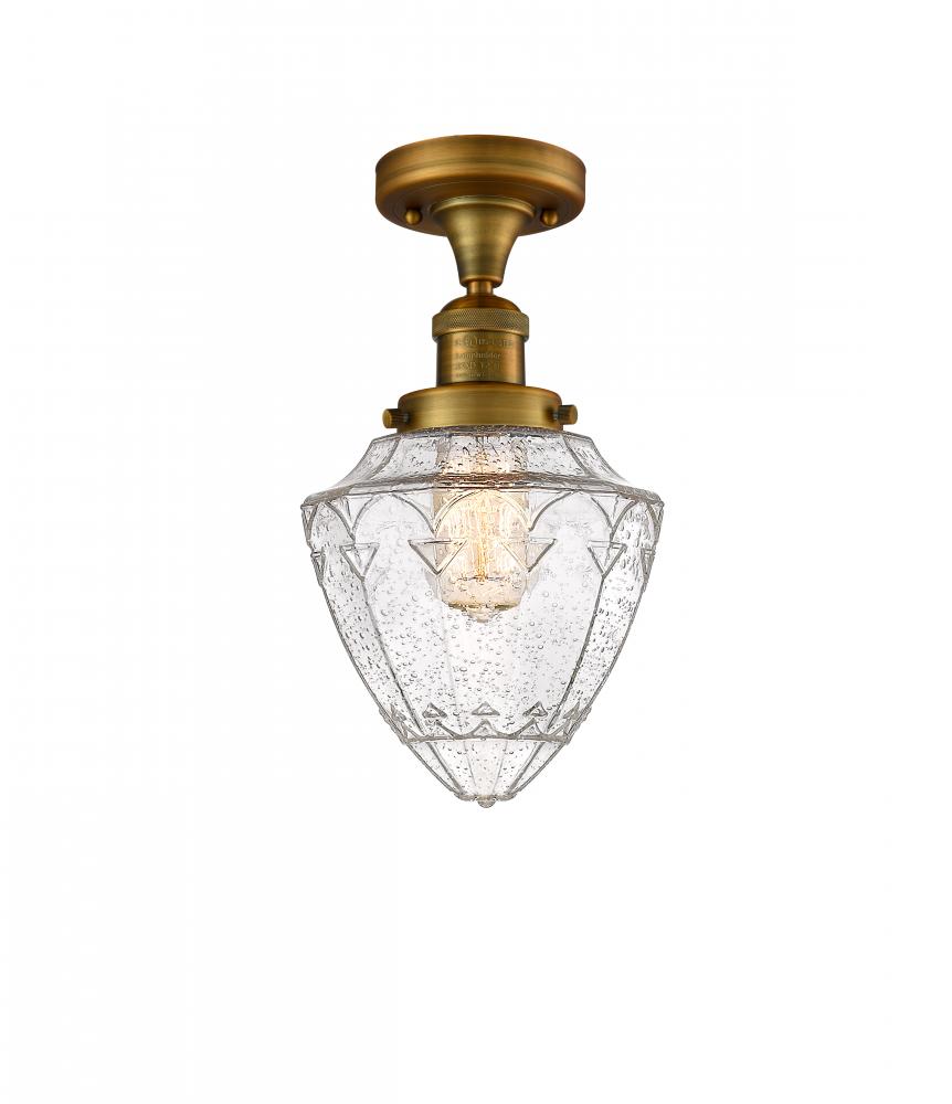 Bullet - 1 Light - 7 inch - Brushed Brass - Semi-Flush Mount