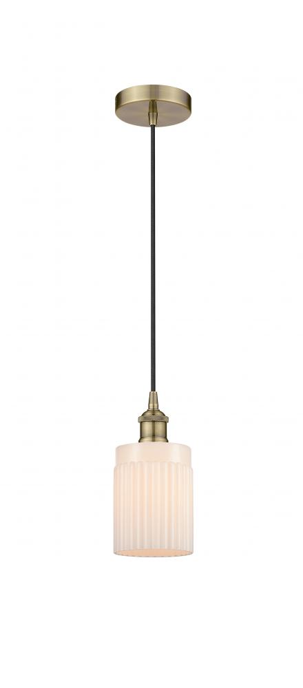 Hadley - 1 Light - 5 inch - Antique Brass - Cord hung - Mini Pendant