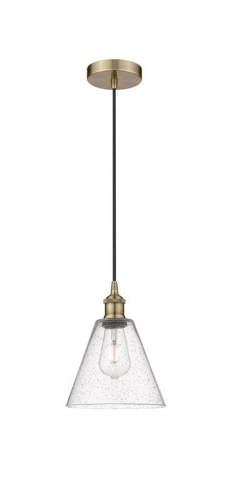 Berkshire - 1 Light - 8 inch - Antique Brass - Mini Pendant