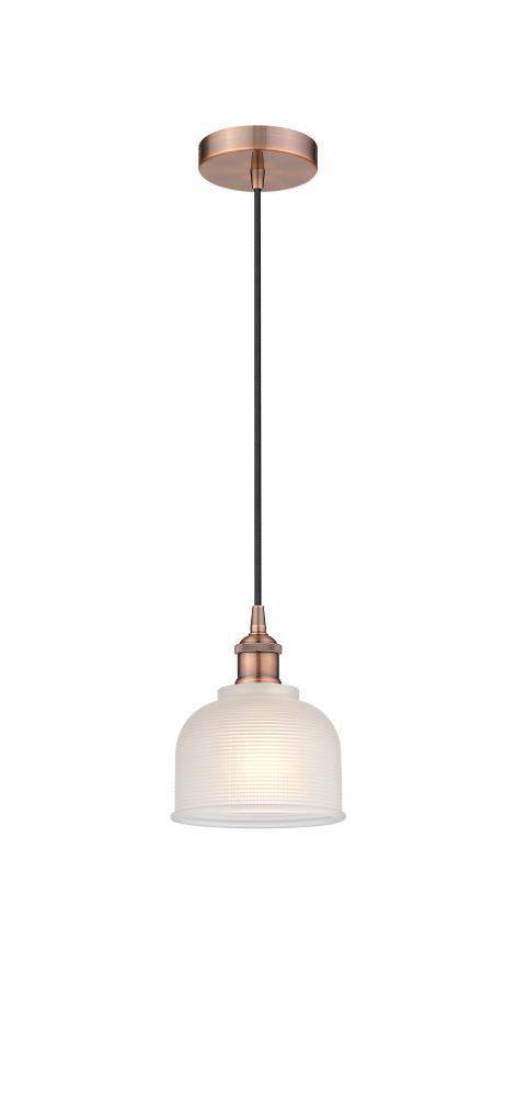 Dayton - 1 Light - 6 inch - Antique Copper - Cord hung - Mini Pendant