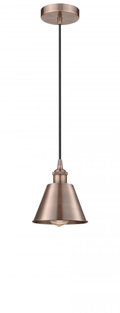 Smithfield - 1 Light - 7 inch - Antique Copper - Cord hung - Mini Pendant