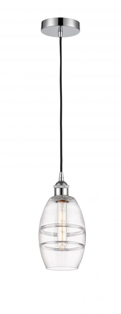 Vaz - 1 Light - 6 inch - Polished Chrome - Cord hung - Mini Pendant