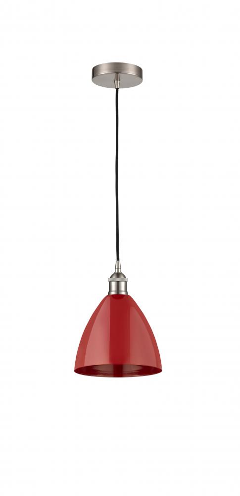 Plymouth - 1 Light - 8 inch - Brushed Satin Nickel - Cord hung - Mini Pendant