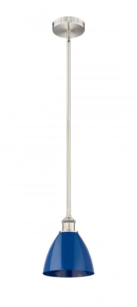 Plymouth - 1 Light - 8 inch - Brushed Satin Nickel - Cord hung - Mini Pendant