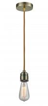  100AB-10CR-2AB - Winchester - 1 Light - 2 inch - Antique Brass - Cord hung - Mini Pendant