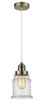  100AB-10W-2H-AB-G184 - Winchester - 1 Light - 8 inch - Antique Brass - Cord hung - Mini Pendant