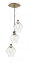  113B-3P-AB-G654-8 - Cindyrella - 3 Light - 15 inch - Antique Brass - Cord Hung - Multi Pendant