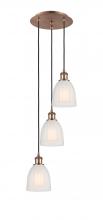  113B-3P-AC-G441 - Brookfield - 3 Light - 12 inch - Antique Copper - Cord Hung - Multi Pendant