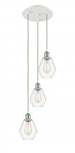  113B-3P-WPC-G652-6 - Cindyrella - 3 Light - 13 inch - White Polished Chrome - Cord Hung - Multi Pendant