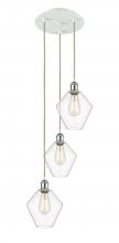  113B-3P-WPC-G652-8 - Cindyrella - 3 Light - 15 inch - White Polished Chrome - Cord Hung - Multi Pendant