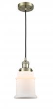  201C-AB-G181 - Canton - 1 Light - 6 inch - Antique Brass - Cord hung - Mini Pendant