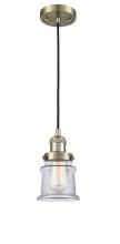  201C-AB-G182S - Canton - 1 Light - 5 inch - Antique Brass - Cord hung - Mini Pendant