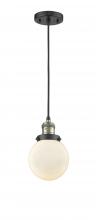  201C-BAB-G201-6 - Beacon - 1 Light - 6 inch - Black Antique Brass - Cord hung - Mini Pendant