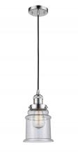  201C-PC-G184 - Canton - 1 Light - 6 inch - Polished Chrome - Cord hung - Mini Pendant