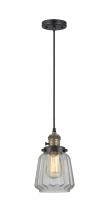 Innovations Lighting 201CSW-BAB-G142 - Chatham - 1 Light - 7 inch - Black Antique Brass - Cord hung - Mini Pendant