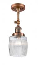  201F-AC-G302 - Colton - 1 Light - 6 inch - Antique Copper - Semi-Flush Mount