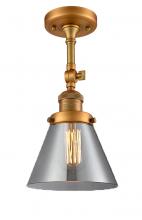 Innovations Lighting 201F-BB-G43 - Cone - 1 Light - 8 inch - Brushed Brass - Semi-Flush Mount