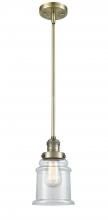  201S-AB-G182 - Canton - 1 Light - 7 inch - Antique Brass - Stem Hung - Mini Pendant