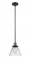  201S-BAB-G42 - Cone - 1 Light - 8 inch - Black Antique Brass - Stem Hung - Mini Pendant