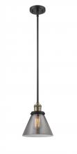 Innovations Lighting 201S-BAB-G43 - Cone - 1 Light - 8 inch - Black Antique Brass - Stem Hung - Mini Pendant