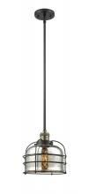  201S-BAB-G78-CE - Bell Cage - 1 Light - 9 inch - Black Antique Brass - Stem Hung - Mini Pendant