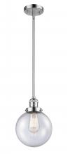  201S-PC-G204-8 - Beacon - 1 Light - 8 inch - Polished Chrome - Stem Hung - Mini Pendant