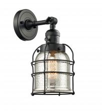  203SW-BK-G58-CE - Bell Cage - 1 Light - 6 inch - Matte Black - Sconce