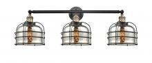  205-BAB-G78-CE - Bell Cage - 3 Light - 34 inch - Black Antique Brass - Bath Vanity Light