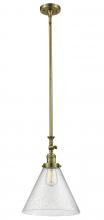  206-AB-G44-L - Cone - 1 Light - 12 inch - Antique Brass - Stem Hung - Mini Pendant