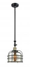  206-BAB-G78-CE - Bell Cage - 1 Light - 9 inch - Black Antique Brass - Stem Hung - Mini Pendant