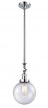  206-PC-G204-8 - Beacon - 1 Light - 8 inch - Polished Chrome - Stem Hung - Mini Pendant