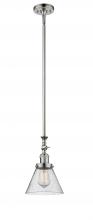  206-PN-G44 - Cone - 1 Light - 8 inch - Polished Nickel - Stem Hung - Mini Pendant