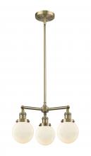 Innovations Lighting 207-AB-G201-6-LED - Beacon - 3 Light - 19 inch - Antique Brass - Stem Hung - Chandelier