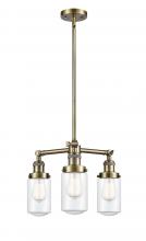  207-AB-G312-LED - Dover - 3 Light - 17 inch - Antique Brass - Stem Hung - Chandelier