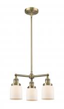  207-AB-G51-LED - Bell - 3 Light - 19 inch - Antique Brass - Stem Hung - Chandelier