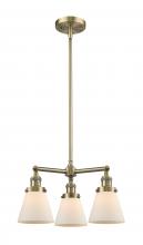  207-AB-G61-LED - Cone - 3 Light - 19 inch - Antique Brass - Stem Hung - Chandelier