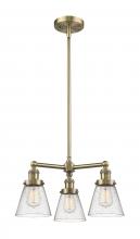 Innovations Lighting 207-AB-G64-LED - Cone - 3 Light - 19 inch - Antique Brass - Stem Hung - Chandelier