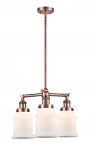 Innovations Lighting 207-AC-G181 - Canton - 3 Light - 18 inch - Antique Copper - Stem Hung - Chandelier