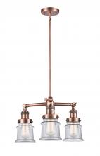 Innovations Lighting 207-AC-G182S-LED - Canton - 3 Light - 18 inch - Antique Copper - Stem Hung - Chandelier