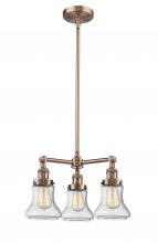 Innovations Lighting 207-AC-G194 - Bellmont - 3 Light - 18 inch - Antique Copper - Stem Hung - Chandelier