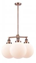 Innovations Lighting 207-AC-G201-10-LED - Beacon - 3 Light - 24 inch - Antique Copper - Stem Hung - Chandelier