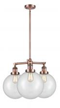 Innovations Lighting 207-AC-G202-10 - Beacon - 3 Light - 24 inch - Antique Copper - Stem Hung - Chandelier